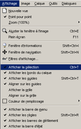 Débloquer l'affichage de la sélection